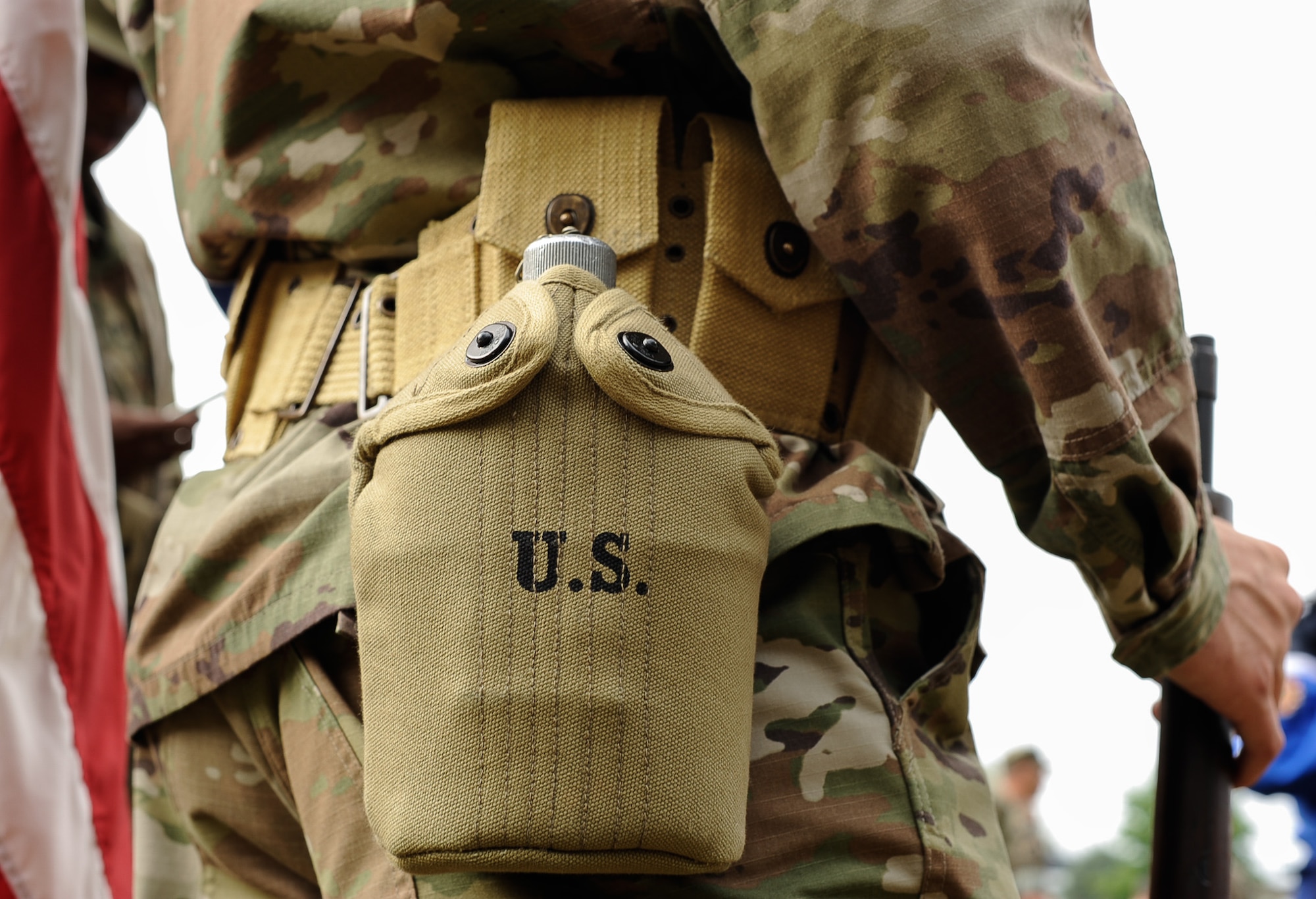 U.S. military members stand in formation during a Bastille Day military parade rehearsal at Camp de Satory, France, July 12, 2017. More than 200 U.S. service members led the Bastille Day military parade on July 14, 2017, to commemorate the U.S. joining the allies during the First World War.   (U.S. Air Force photo by Airman 1st Class Savannah L. Waters)