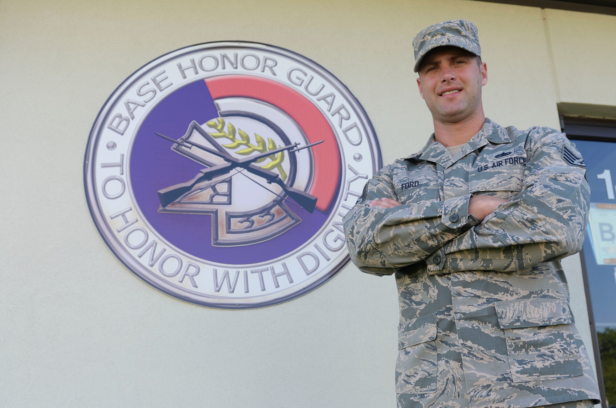 Staff Sgt. Brent Ford, 19th Force Support Squadron base honor guard non-commissioned officer in charge, is recognized as the Combat Airlifter of the Week July 19, 2017, at Little Rock Air Force Base, Ark. Ford was selected for leading 26 ceremonial guardsman in execution of the base honor guard mission. 