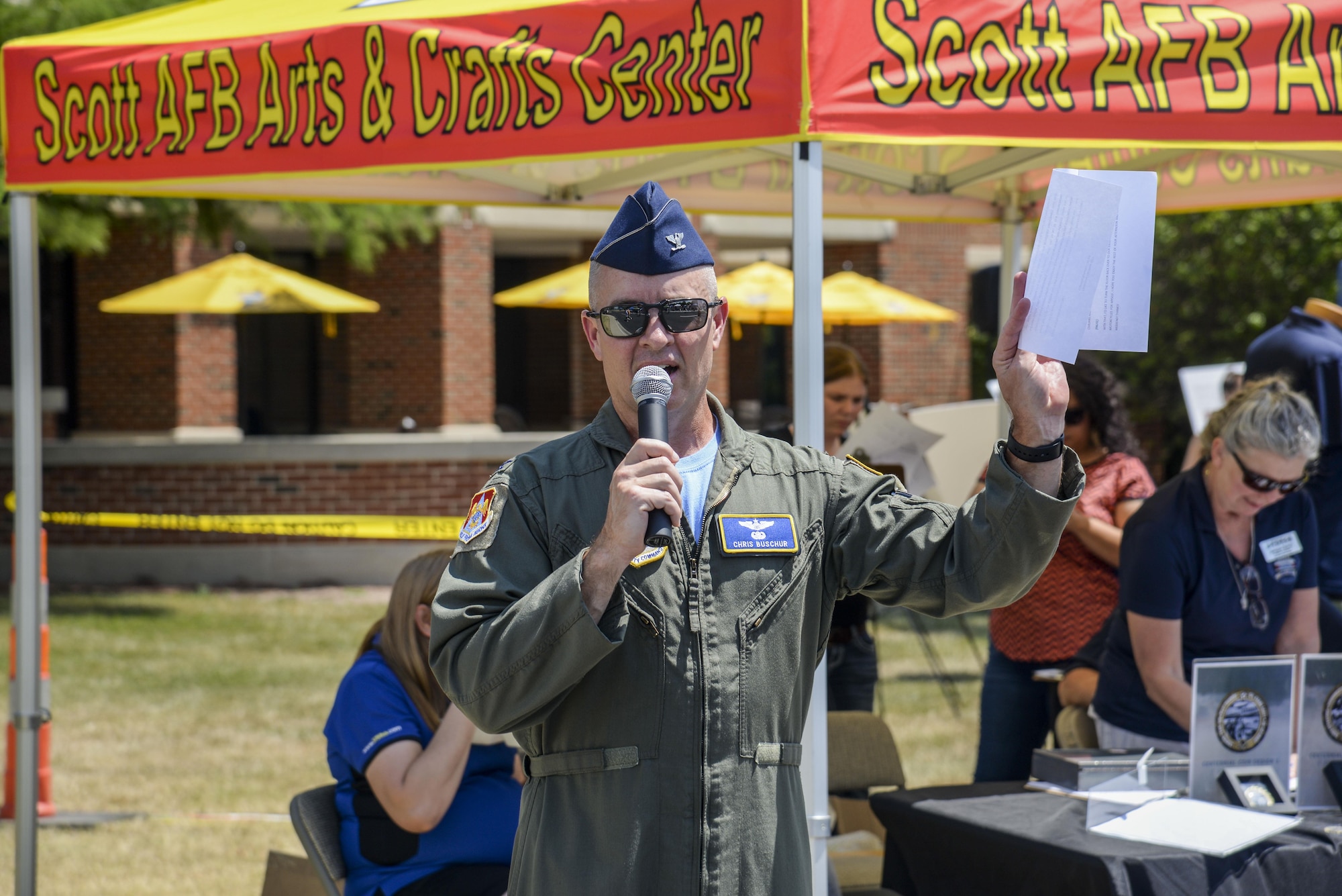 More than 1,000 spectators came to see the Scott Air Force Base Centennial Car Show on July 14 at the Scott Event Center. The show featured unique vehicles from approximately 160 participants. Volunteers from Team Scott served food and refreshments, and augmentees assisted the Security Forces in guiding traffic.