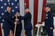 55th Wing Commander Col. Michael Manion, left, presents the 55th Mission Support Group guidon to Col. David Norton, center, as he accepts command of the 55th MSG at Offutt Air Force Base, Nebraska, July 14, 2017. Outgoing 55th MSG Commander Col. Matthew Joganich, right, surrendered command of the 55th MSG, which is responsible for five squadrons encompassing 1,600 individuals who support Air Combat Command’s largest wing and over 50 tenant units.