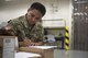 U.S. Army Staff Sgt. Don Kosht, 1-1 Special Forces Group medical logistics technician, reviews an order supplies during a medical material distribution exercise July 13, 2017, at Kadena Air Base, Japan. The order was arranged and requested by the Theater Lead Agent for Medical Material – Pacific. Exercise participants overcame obstacles such as making the most out of transportation and shipment confinements with limited airlift resources and navigating through a myriad of joint-service rules and regulations. (U.S. Air Force photo by Senior Airman John Linzmeier)