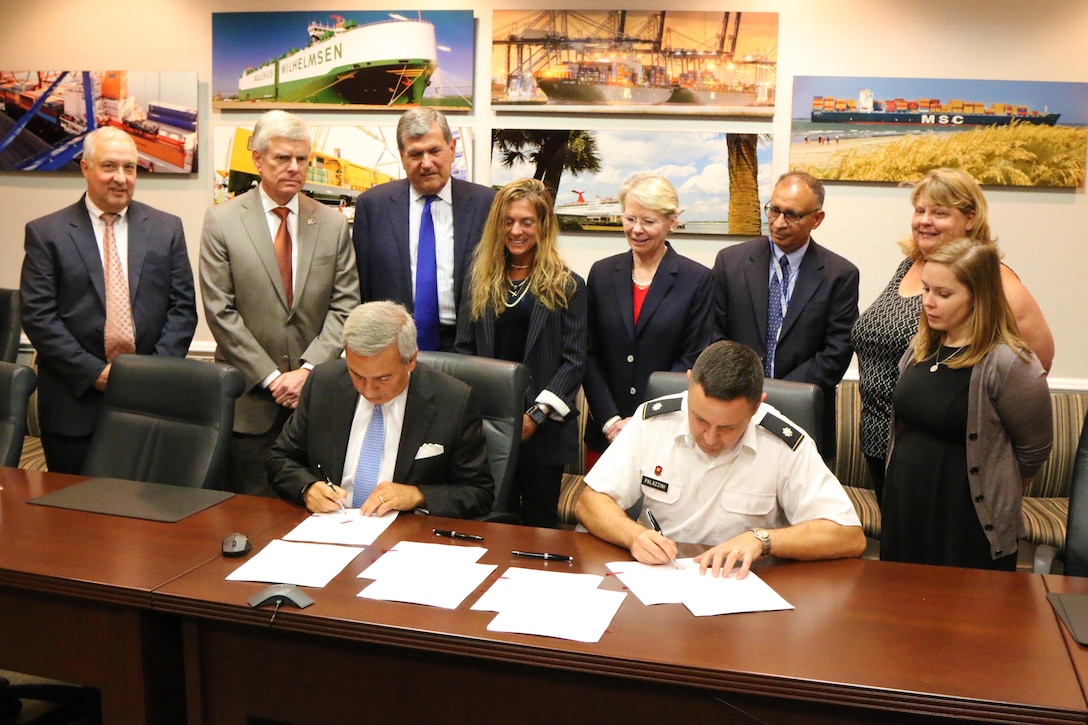 On July 19th, the Charleston District signed the Project Partnership Agreement with the South Carolina Ports Authority, officially kicking off the Construction Phase for the Charleston Harbor Post 45 Deepening Project.