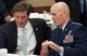 U.S. Rep. John Garamendi and Gen. Carlton Everhart discuss rapid global mobility during a Mobile Air Forces Caucus breakfast in Washington, D.C., July 12, 2017. Everhart was asked to speak with lawmakers about worldwide mobility operations. (U.S. Air Force photo/Tech. Sgt. Robert Barnett)
