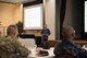Japan Maritime Self-Defense Force Warrant Officer Toshiaki Miyamae, Joint Staff senior enlisted adviser to the chief of staff, gives a briefing during the bilateral Enlisted Leader (SEL) Symposium at Yokota Air Base, Japan, July 13, 2017. The symposium was a two-day event in which USFJ and JSDF component SELs discuss various enlisted leadership development programs. (U.S. Air Force photo by Yasuo Osakabe)