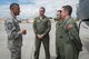 U.S. Air Force Chief Master Sgt. Terrence Greene, U.S. Forces, Japan and 5th Air Force command chief, speaks to Airmen assigned to the 36th Airlift Squadron after a C-130J Super Hercules tour, July 14, 2017, at Yokota Air Base, Japan. The tour was part of a USFJ and Japan Self-Defense Forces' Senior Enlisted Leader Symposium.  (U.S. Air Force photo by Airman 1st Class Juan Torres)