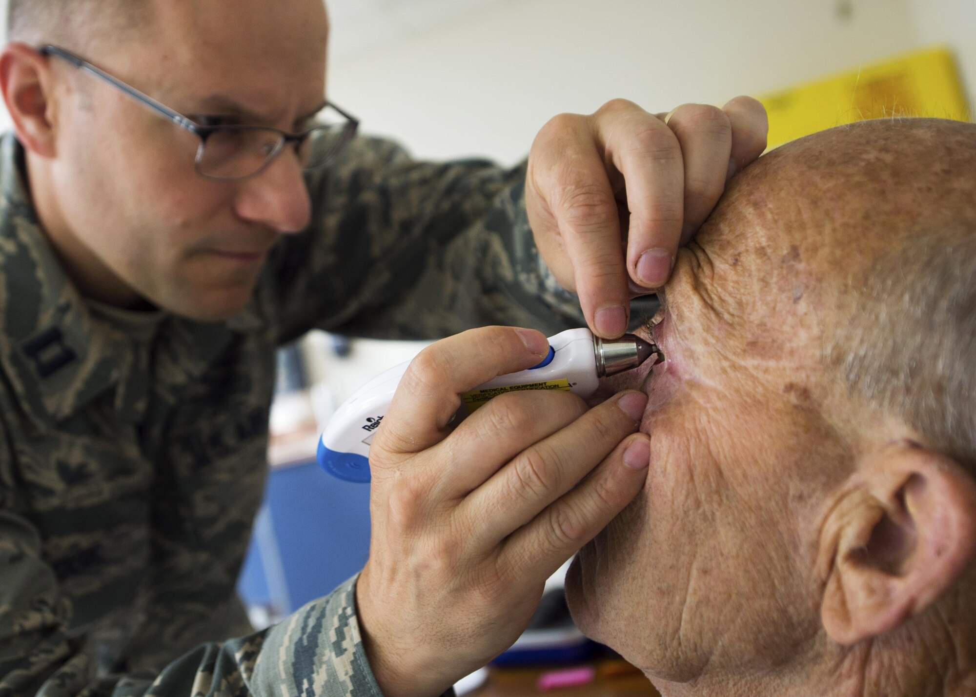 Airmen from the 133rd and 148th Medical Group, Minnesota Air National Guard, partner with reservists from around the country to provide medical care services during Innovative Readiness Training at Cass Lake-Bena High School in Cass Lake, Minn., July 13, 2017. The IRT at Cass Lake is a multi-service medical mission that provides military members with hands-on training opportunities, while at the same time providing medical care services to the local community. (U.S. Air National Guard photo/Tech. Sgt. Austen R. Adriaens)