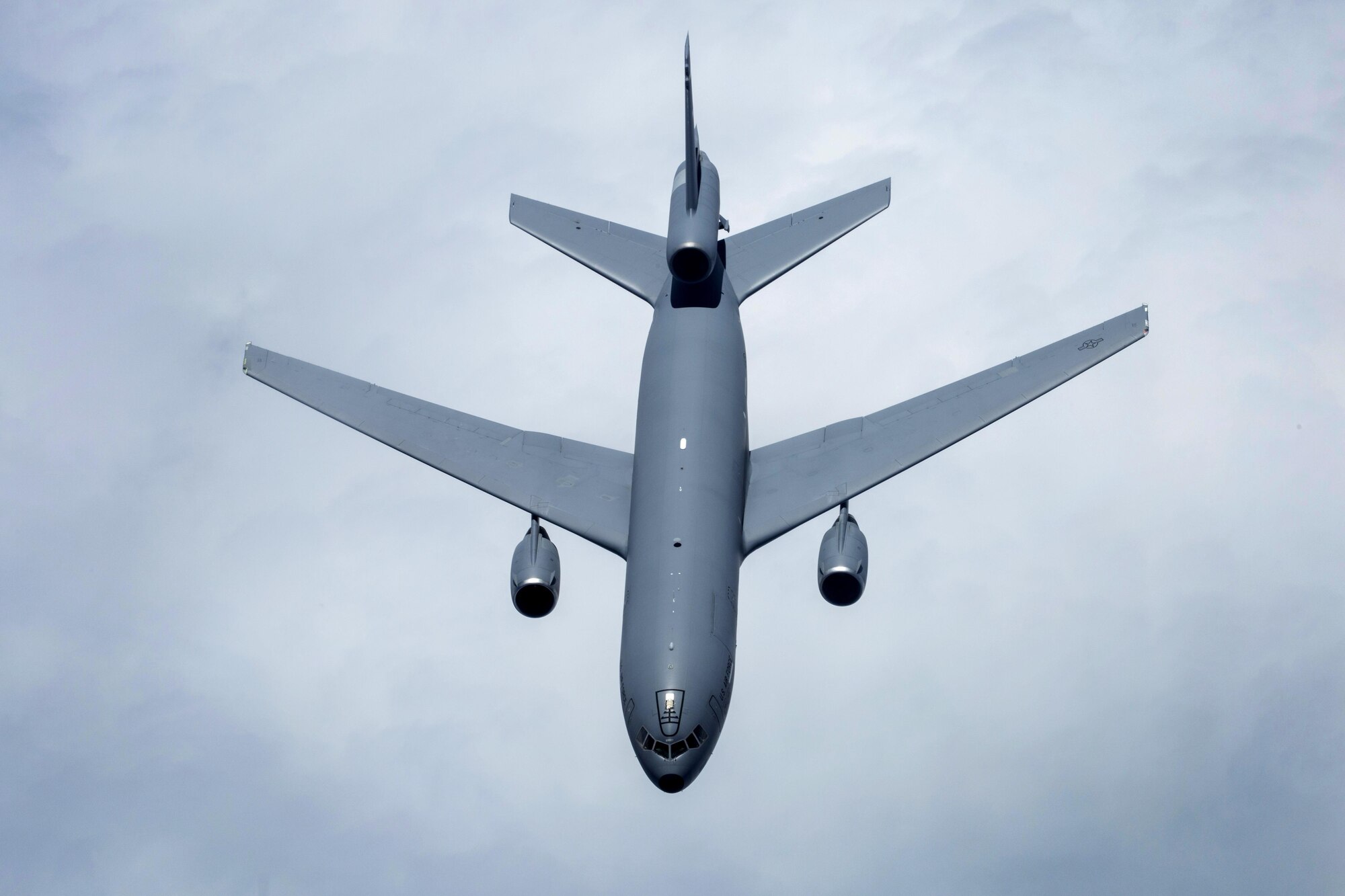 A KC-10 Extender crewed by members of the 78th Air Refueling Squadron, 514th Air Mobility Wing, flies over the Atlantic Ocean July 15, 2017. The KC-10 is an Air Mobility Command advanced tanker and cargo aircraft designed to provide increased global mobility for U.S. Armed Forces and is assigned to the 305th Air Mobility Wing and is maintained and flown by the 514th Air Mobility Wing, Air Force Reserve Command and the 305th. Both units are located at Joint Base McGuire-Dix-Lakehurst, N.J. (U.S. Air Force photo by Master Sgt. Mark C. Olsen/Released)