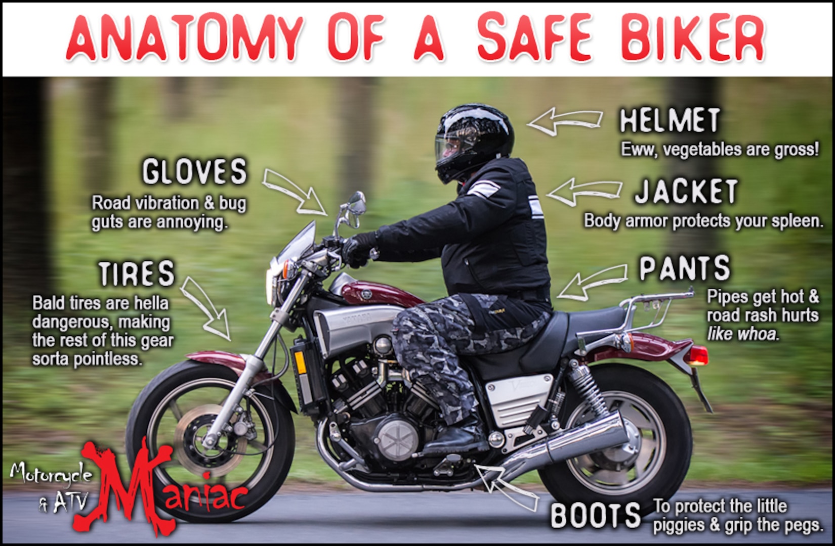 Riding a motorcycle can be a fun hobby and fuel-efficient way to travel. However, if riders aren’t keeping their own safety in mind, their ride might be over sooner than expected.
