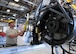 Senior Airman Jason Kippen, 419th Maintenance Squadron Propulsion Flight, moves an F110-GE-100 jet engine onto a work stand, Hill Air Force Base, Utah, July 13, 2017. (U.S. Air Force photo/R. Nial Bradshaw)