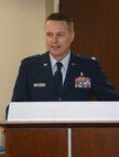 Lt. Col. Randall Stevens took command of the 72nd Medical Operations Squadron in a formal change of command ceremony in Heritage Hall June 28. 72nd Medical Group Commander Col. Christopher Grussendorf presided over the cermony in which Lt. Col. Michael Blowers relinquished command and 72MDOS Superintendent Manny Suprai served as the guidon bearer. Col. Stevens will lead 162 military, civilian and contract personnel in Family Health, Internal Medicine, Pediatrics, General Surgery, Orthopedic Surgery, Gynecology, Physical Therapy and Mental Health. Col. Stevens will also provide executive management of comprehensive healthcare for more than 59,000 beneficiaries and has oversight authority for an annual budget of $35 million. (Air Force photo by Kelly White)