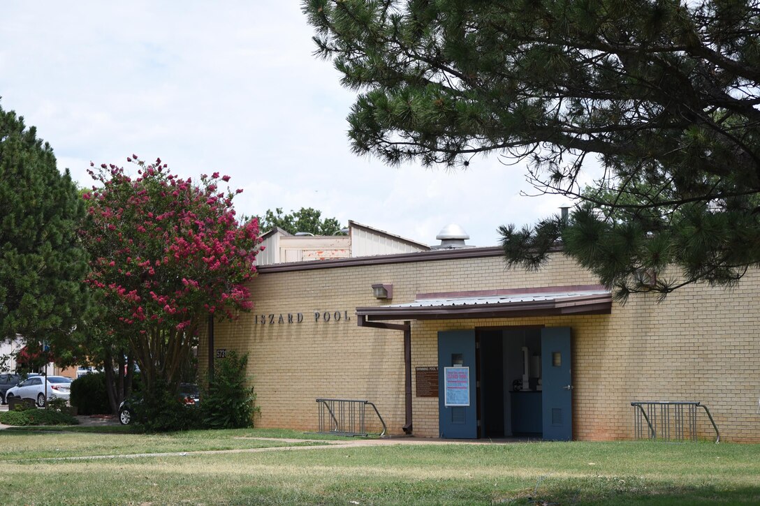 Tinker’s Iszard Memorial Pool was named for Chief Master Sgt. Edward J. Iszard, who served as the non-commissioned officer in charge of the Social Actions Equal Opportunity and Treatment Office at Tinker Air Force Base. Iszard Pool was dedicated on Aug. 31, 1979. (Air Force photo by April McDonald)