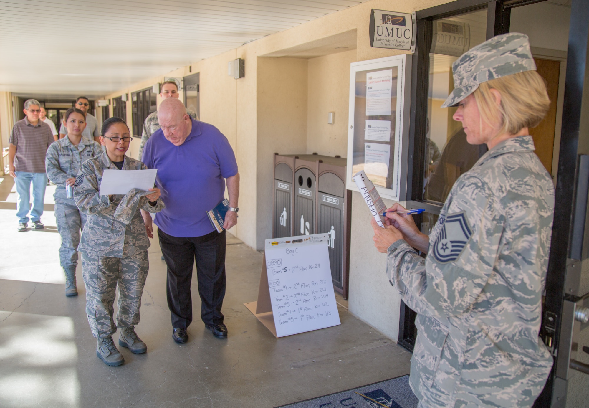 The AFRC Inspector General team from Robins AFB, Ga. kicks off the"capstone" Unit Effectiveness Inspection (UEI) for the 349 AMW at Travis Air Force Base, Calif., July 21, 2017. The UEI is a biennial inspection to evaluate Wing performance. (U.S. Air Force photos by Maj. Samuel Lee)