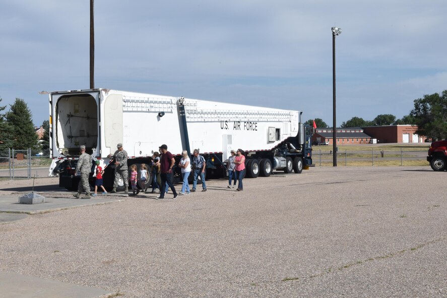 Members of the local community tour Uniform-01, a Minuteman III ICBM launch facility trainer and see various military vehicles that are on display, at F.E. Warren Air Force Base, Wyo., July 22, 2017.
Fort D.A. Russell Days allows the base to showcase the current mission while also relating to the past.
(U.S. Air Force photo by Terry Higgins)
