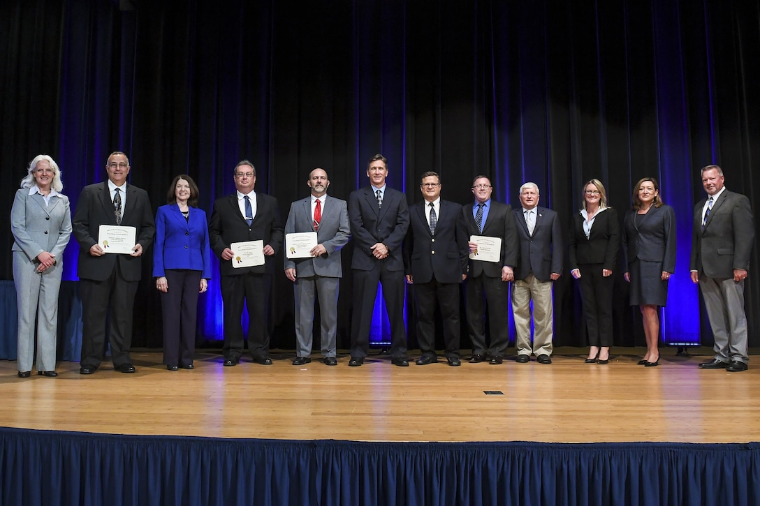 DLA's awardees at the DoD Value Engineering Achievement Awards ceremony, at the Pentagon, Arlington, Virginia, July 18, 2017. (Photo by Zane Ecklund)