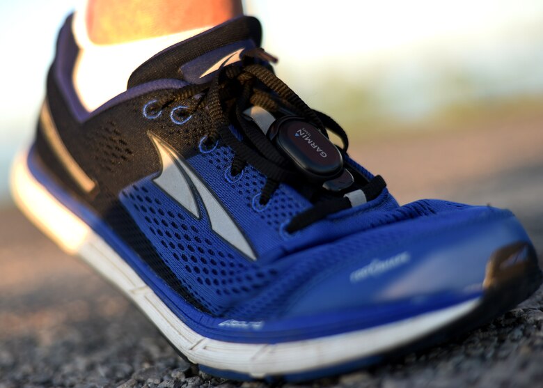 U.S. Air Force Tech. Sgt. Logan Berry, 54th Air Refueling Squadron instructor boom operator, takes a step while training for his next marathon, July 20, 2017 at Altus, Oklahoma. After an unsuccessful running portion of a physical training test, Berry motivated himself to become a better runner and has competed in several long-distance running events, including the Air Force Marathon. (U.S. Air Force photo by Senior Airman Kirby Turbak/Released)