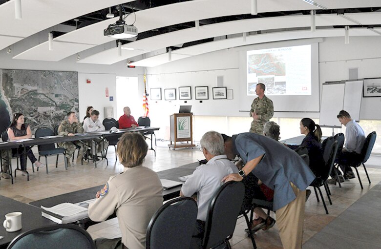 Los Angeles District Commander Col. Kirk Gibbs welcomes USACE Command Week attendees to the Tijuana River National Estuarine Research Reserve at the initial stop during a tour of Corps-related projects and national security infrastructure.
