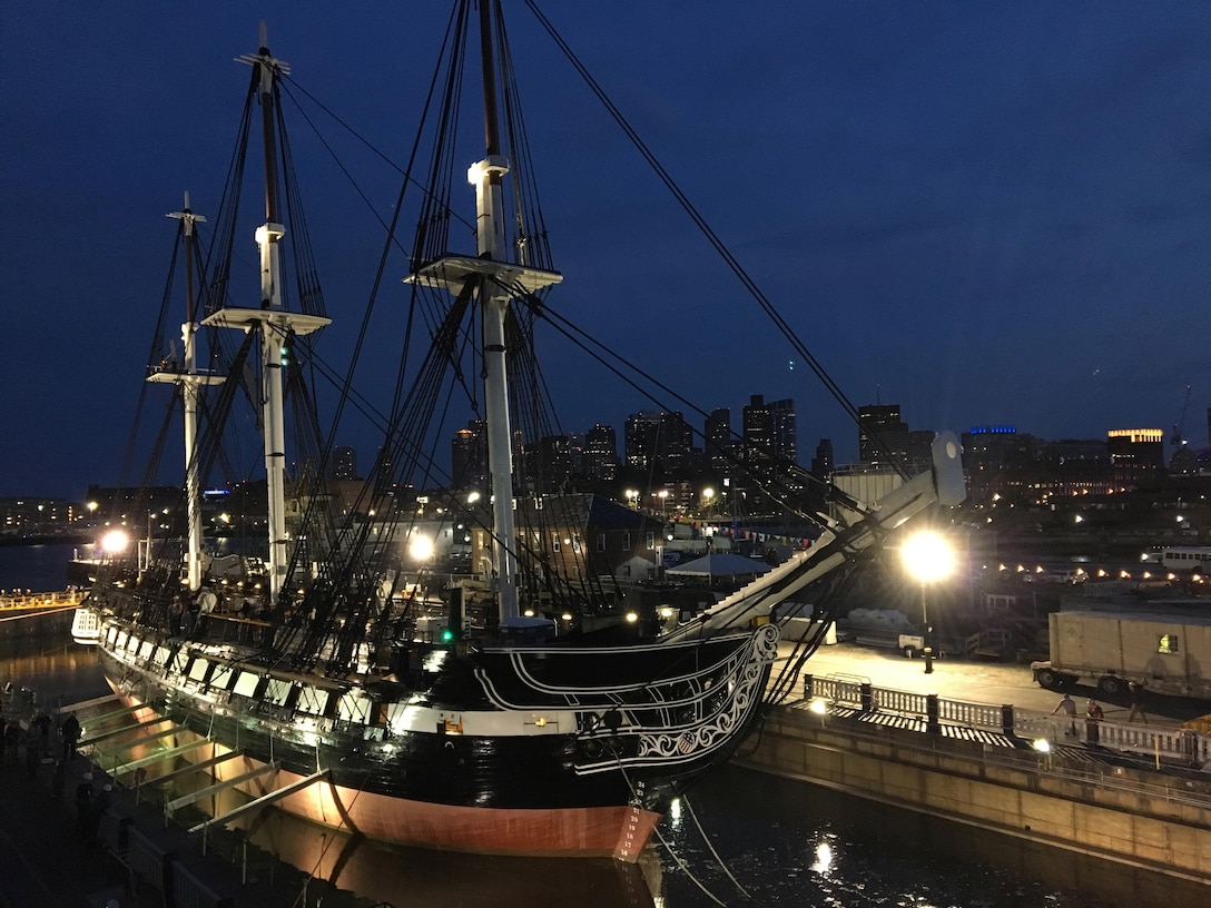 The USS Constitution is ready to leave Dry Dock 1 at the Charlestown Navy Yard in Boston, July 23, 2017. Over 26 months, Constitution underwent an extensive restoration that will help to preserve "America's Ship of State" for many decades to come. Navy photo by Arif Patani