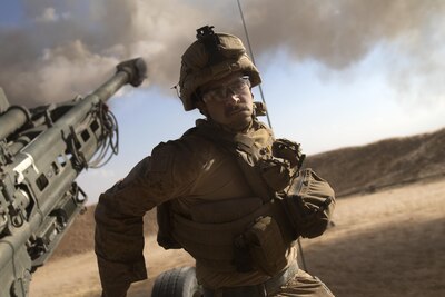 A U.S. Marine fires an M777-A2 Howitzer in Syria, June 1, 2017. The Marines had been conducting 24-hour all-weather fire support for the coalition’s local partners, the Syrian Democratic Forces, as part of Combined Joint Task Force Operation Inherent Resolve. Marine Corps photo by Sgt. Matthew Callahan