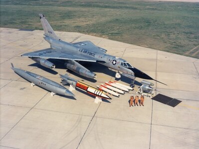 In 1961, during the speed run launched on a course at Edwards Air Force Base, Calif., the B-58 Hustler bomber blew past Mach 2, the 1,584 mph barrier, hitting a top speed of 2,095 mph.