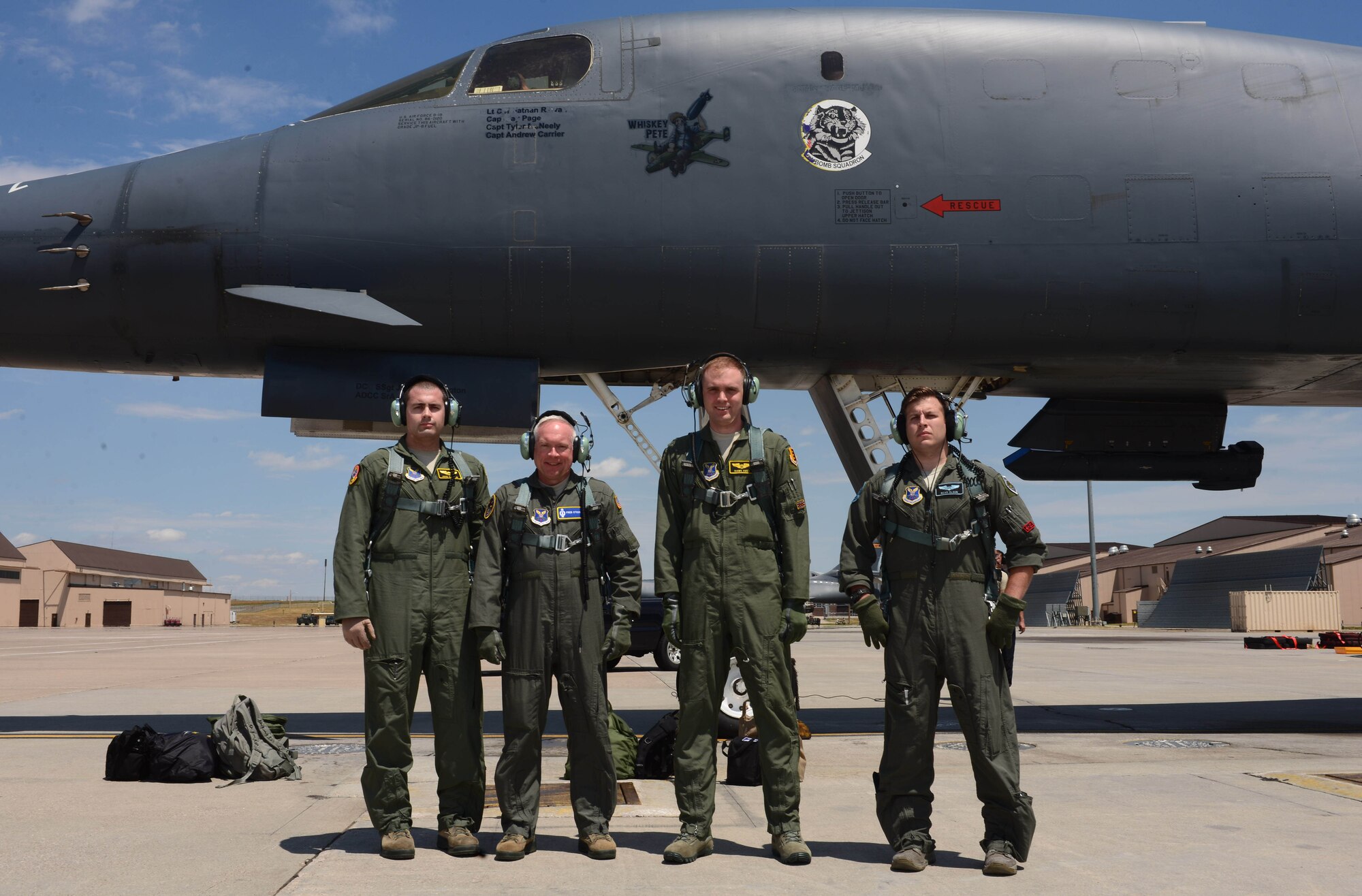 Maj. Gen. Ferdinand Stoss III, the Director of Operations and Communications for AFGSC, visited Ellsworth AFB to experience the might of the #Bone and learn more about the vital mission of the world’s largest B-1 combat wing. (U.S. Air Force photo by Airman 1st Class Donald C. Knechtel)