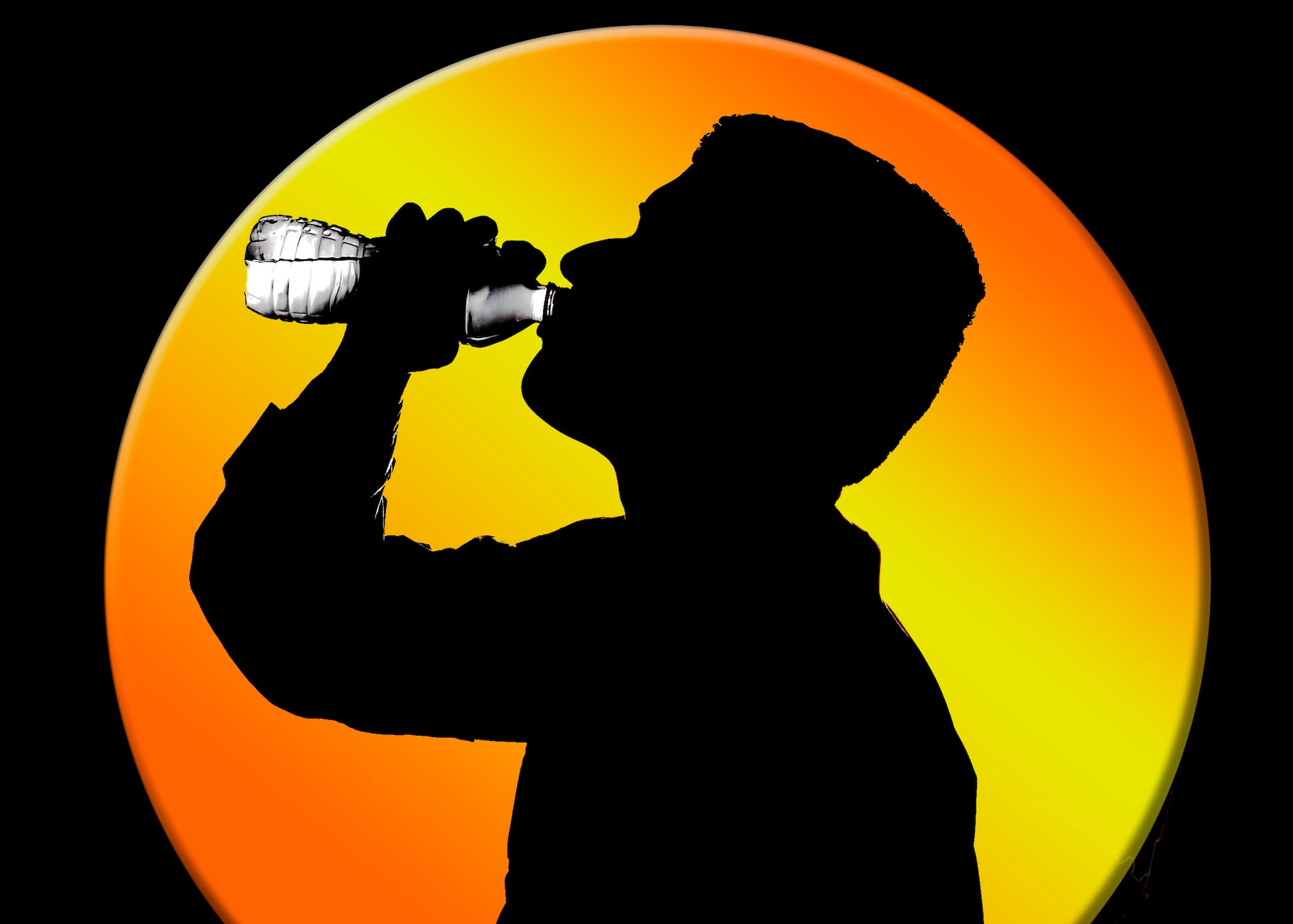 Being exposed to hot weather can lead to heat-related illnesses including heat exhaustion and heat stroke, but taking proper precautions may reduce the likelihood of illness. According to the Centers for Disease Control and Prevention, precautions include staying hydrated, and wearing lightweight and light-colored clothing. (U.S. Air Force photo illustration by Senior Airman Christopher Maldonado)