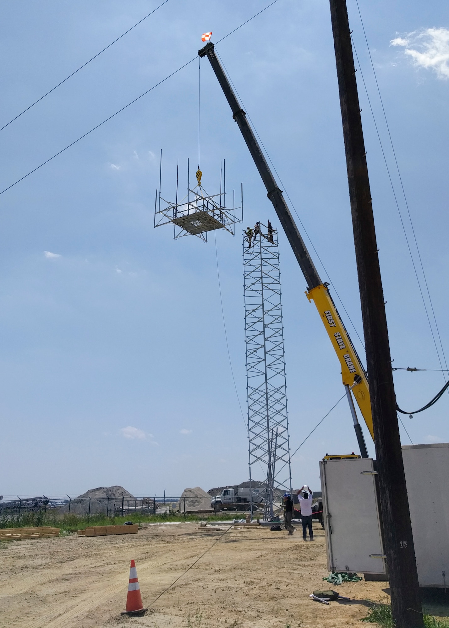 Airmen with the 436th Operations Support Squadron Air Traffic Control and Landing Systems June 12, 2017, on Dover Air Force Base, Del. Dover AFB is now the first base in AMC to have state-of-the-art radios and ATC infrastructure. (Courtesy photo)