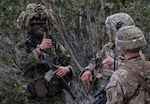 Paratroopers of 4th Infantry Brigade Combat Team, 25th Infantry Division communicate friendly unit locations with Japan Ground Self-Defense Force paratroopers using hand and arm signals during Exercise Talisman Saber in Shoalwater Bay Training Area, Australia July 14. (U.S. Army Photo by Staff Sgt. Daniel Love)