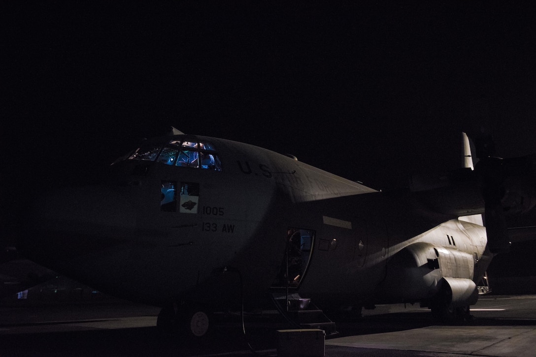 Pilots with the 737th Expeditionary Airlift Squadron conduct pre-flight checks in the cockpit of a C-130H Hercules before performing a combat mission at an undisclosed location in Southwest Asia, July 14, 2017. Air National Guardsmen and their aircraft, deployed in support of Combined Joint Task Force – Operation Inherent Resolve, execute daily airlift missions out of one of the busiest air bases in the U.S. Air Forces Central Command area of responsibility. (U.S. Air Force photo by Tech. Sgt.  Jonathan Hehnly)