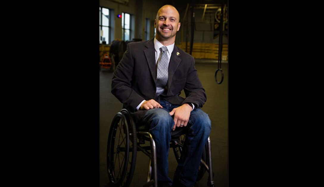 Christopher T. Kaag poses for a photo January 2016 at Corps Fitness in Reading, Pa. Kaag is a leader in his community and uses his drive and personal story to help those in the community overcome their own personal challenges. (Photo courtesy of Christopher T. Kaag/Released)