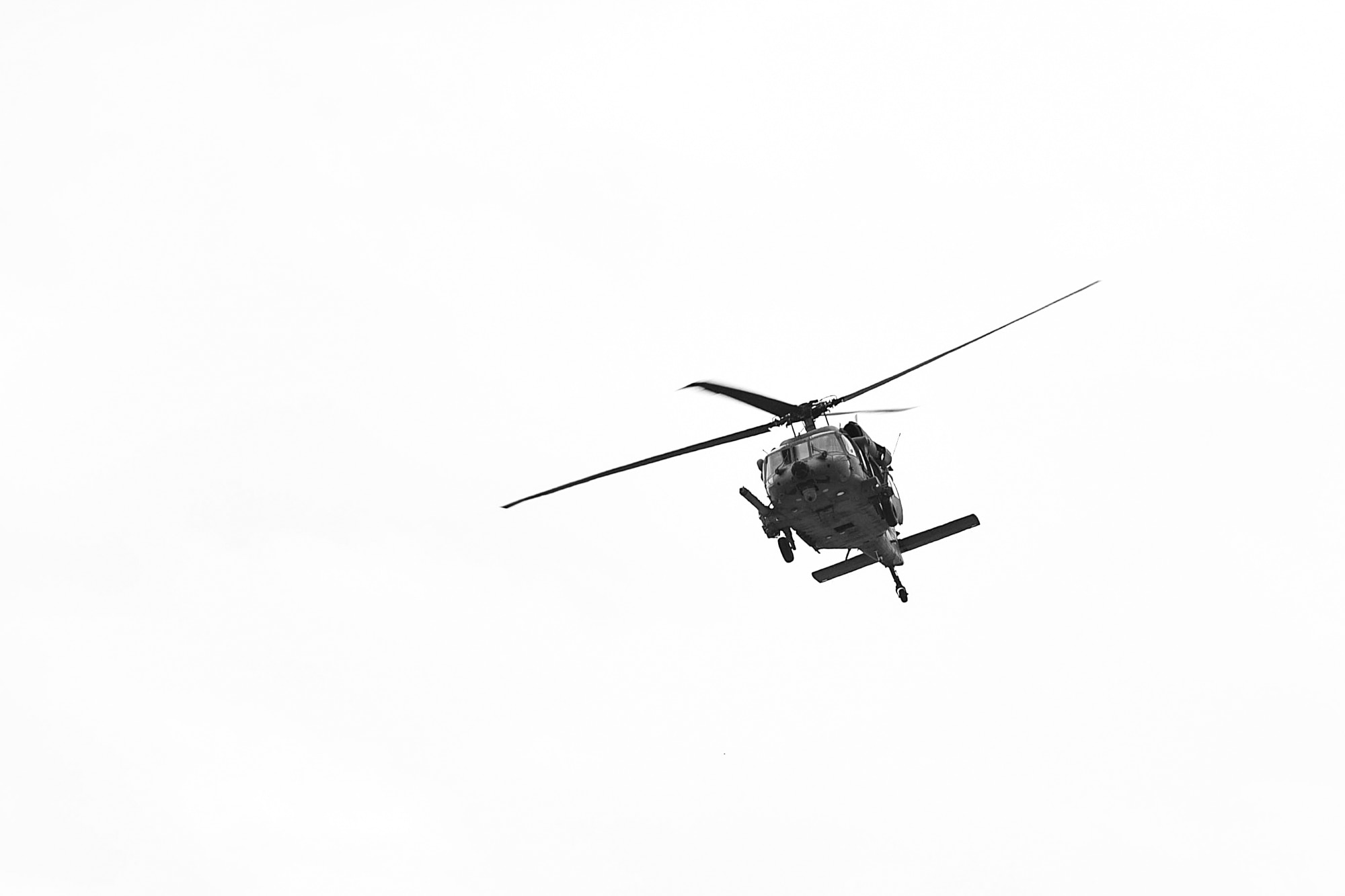 An HH-60G Pave Hawk helicopter from the 66th Rescue Squadron performs flying operations over Nellis Air Force Base, Nev., during Red Flag 17-3 July 24, 2017. The Pave Hawk is the Air Force’s premier combat search and rescue helicopter and is capable of operating in both combat and humanitarian operations. (U.S. Air Force photo by Airman 1st Class Andrew D. Sarver/Released)