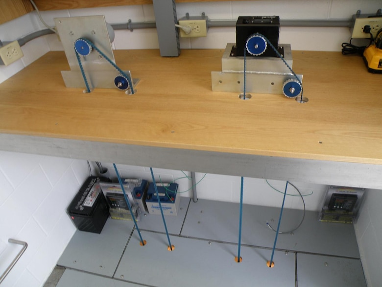 Internal view of a gauge house showing encoder equipment. Photo by Jeff Oyler, courtesy of NOAA.
