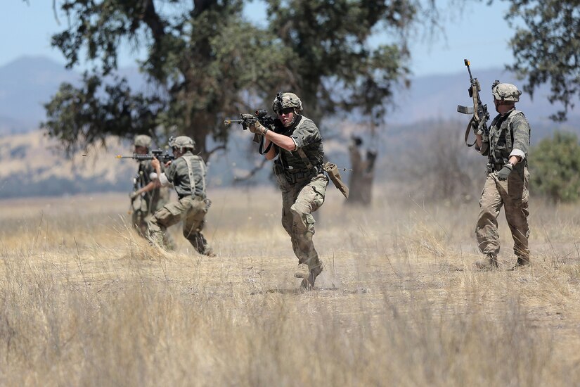 Soldiers of the 5th Battalion, 20th Infantry Regiment, based at Joint Base Lewis-McChord, Wash., engage in light attacks as the opposing force to Army Reserve and National Guard forces during Combat Support Training Exercise 91-17-03, July 18, 2017, at Fort Hunter Liggett, Calif. Approximately 5,000 Army Reserve and National Guard forces participated in the exercise. First Army provided about 65 observer coach/trainers to augment their Army Reserve partners at the 91st Training Division and assist in training the most capable, combat-ready and lethal federal reserve force in the history of the nation.
(U.S. Army photo by Master Sgt. Anthony L. Taylor)