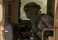 Spc. Lebron Luis, a horizontal construction engineer with the 718th Engineer Company, carefully monitors the blade of his grader while creating a drainage ditch for the road near his company motor pool on July 19, 2017, on Fort Hunter Liggett, Calif. Luis and the other engineers of 718th were training on basic tasks under simulated combat conditions. Nearly 5,400 service members from the U.S. Army Reserve Command, U.S. Army, Army National Guard, U.S. Navy, and Canadian Armed Forces are training at Fort Hunter Liggett as part of the 84th Training Command’s CSTX 91-17- 03 and ARMEDCOM’s Global Medic; this is a unique training opportunity that allows U.S. Army Reserve units to train alongside their multicomponent and joint partners as part of the America’s Army Reserve evolution into the most lethal Federal Reserve force in the history of the nation. (U.S. Army Reserve photo by Sgt. David L. Nye, 301st Public Affairs Detachment)