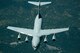 A C-17 Globemaster III from the 301st Airlift Squadron, 349th Air Mobility Wing, Travis Air Force Base, Calif., is refueled by a KC-10 Extender, July 20, 2017. The C-17 Globemaster III was conducting a local training mission in Northern California. (U.S. Air Force photo Louis Briscese)