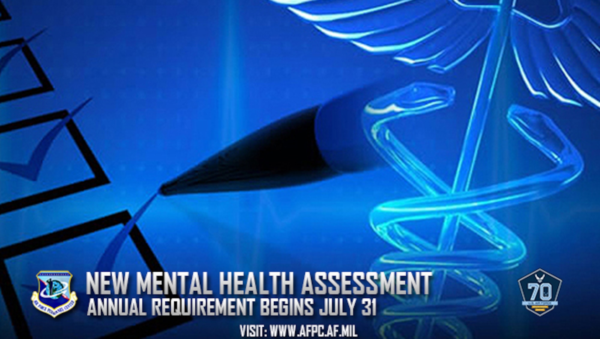 New annual Mental Health Assessment requirement begins July 31. (U.S. Air Force courtesy graphic)
