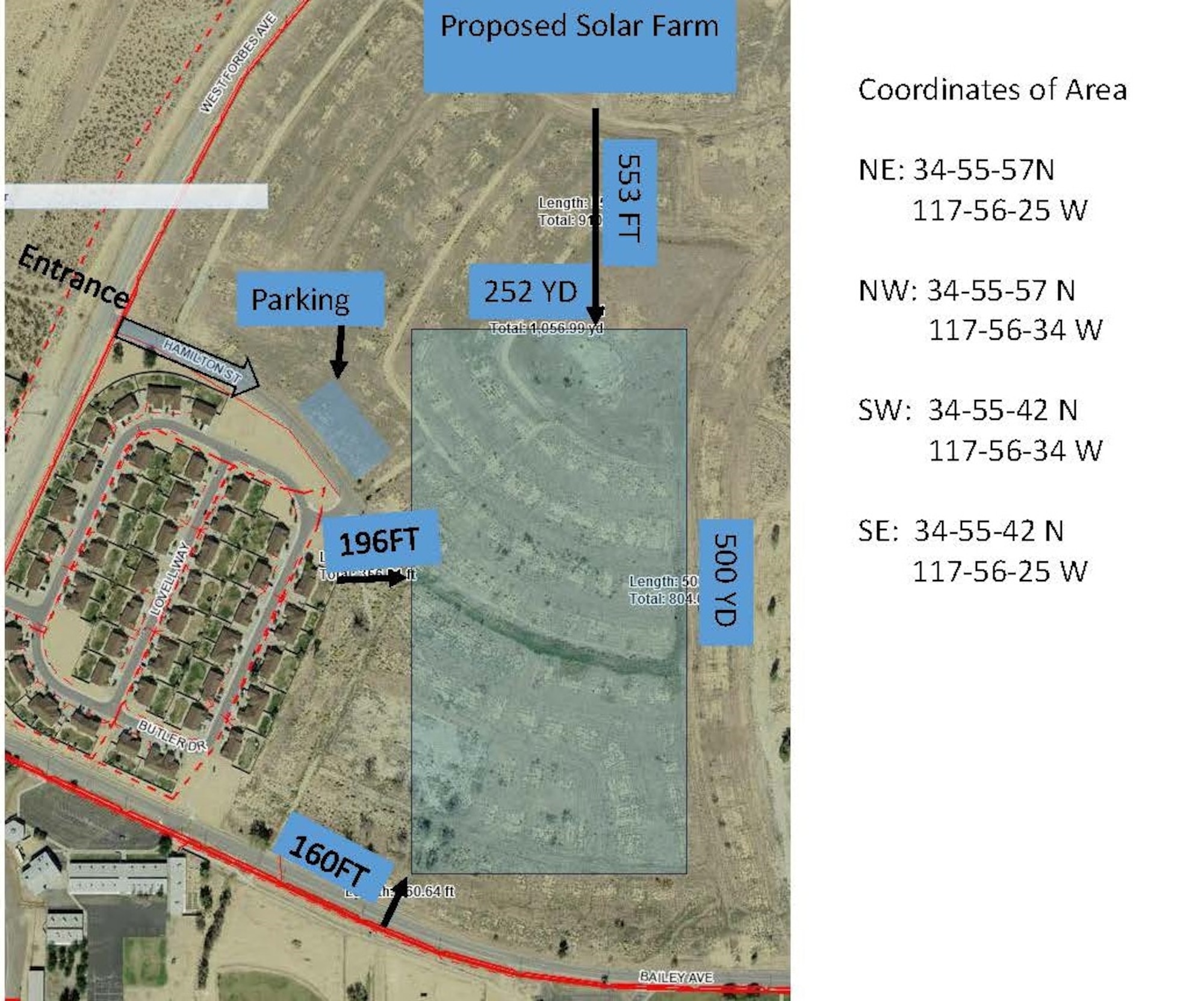 Aerial view and map coordinates of the new Edwards AFB Personal Small UAS Area. (U.S. Air Force image)