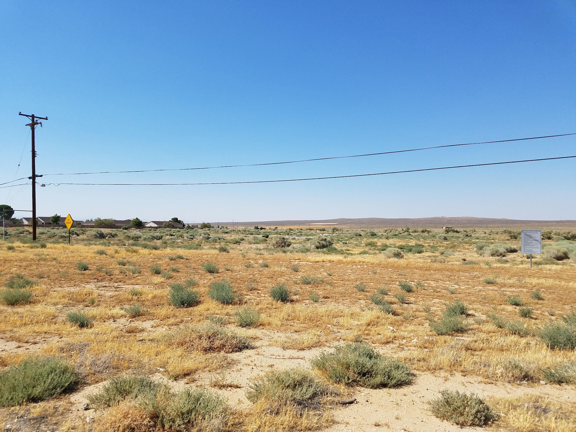 The Edwards AFB Personal Small UAS Area is located across the street from Desert Junior-Senior High School’s football field. (U.S. Air Force photo by Ed Buclatin)