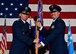 U.S. Air Force Lt. Gen. Thomas Bergeson, 7th Air Force commander, passes the 51st Fighter Wing guidon to U.S. Air Force Col. William “Wilbur” Betts, 51st FW incoming commander, during the 51st FW Change of Command Ceremony on July 27, 2017, at Osan Air Base, Republic of Korea. The ceremony consisted of U.S. Air Force Col. Andrew “Popeye” Hansen relinquishing command of the 51st FW to U.S. Air Force Col. William “Wilbur” Betts. The 51st FW provides combat ready forces for close air support, air strike control, forward air control-airborne, combat search and rescue, counter air and fire, and interdiction in defense of the ROK. (U.S. Air Force photo by Senior Airman Franklin R. Ramos/Released)
