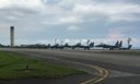 Japan Air Self-Defense Force F-15 Eagles standby for fuel July 26, 2017, at Kadena Air Base, Japan. The JASDF fighters diverted to Kadena for assistance when Naha Airport, their home station, closed its runway due to an aircraft malfunction incident. (U.S. Air Force photo by Master Sgt. Dustin Troyer)