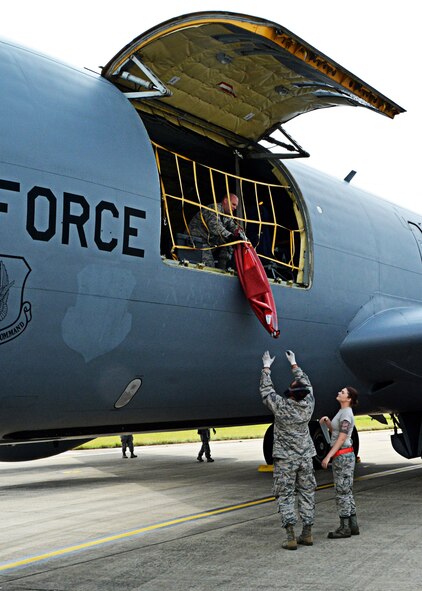 Citizen Airmen from the 507th Maintenance Group at Tinker Air Force Base, Okla., recover a KC-135R Stratotanker following a training flight July 19, 2017, at RAF Mildenhall, England. In a long-standing partnership between the Air Force Reserve Command and U.S. Air Forces in Europe, members of the 507th Air Refueling Wing augmented the 100th Air Refueling Wing July 1-29, 2017, to provide air refueling support to the European theater of operations. (U.S. Air Force photo/Tech Sgt. Lauren Gleason)