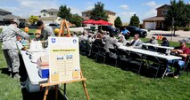50th Mission Support Group members enjoy lunch during a resiliency picnic at Schriever Air Force Base, Colorado, Wednesday, July 26, 2017. The picnic was held to build Airmen’s resiliency and establish connections with the Chaplain staff. (U.S. Air Force photo/Senior Airman Arielle Vasquez)