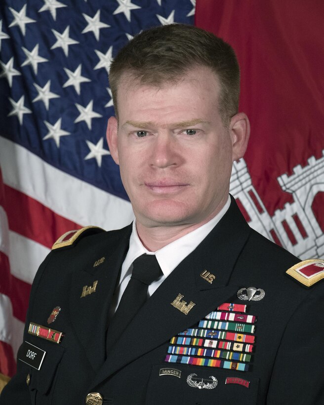Col. Dorf, the commander of the Portland District of the U.S. Army Corps of Engineers, took command on July 28, 2017.