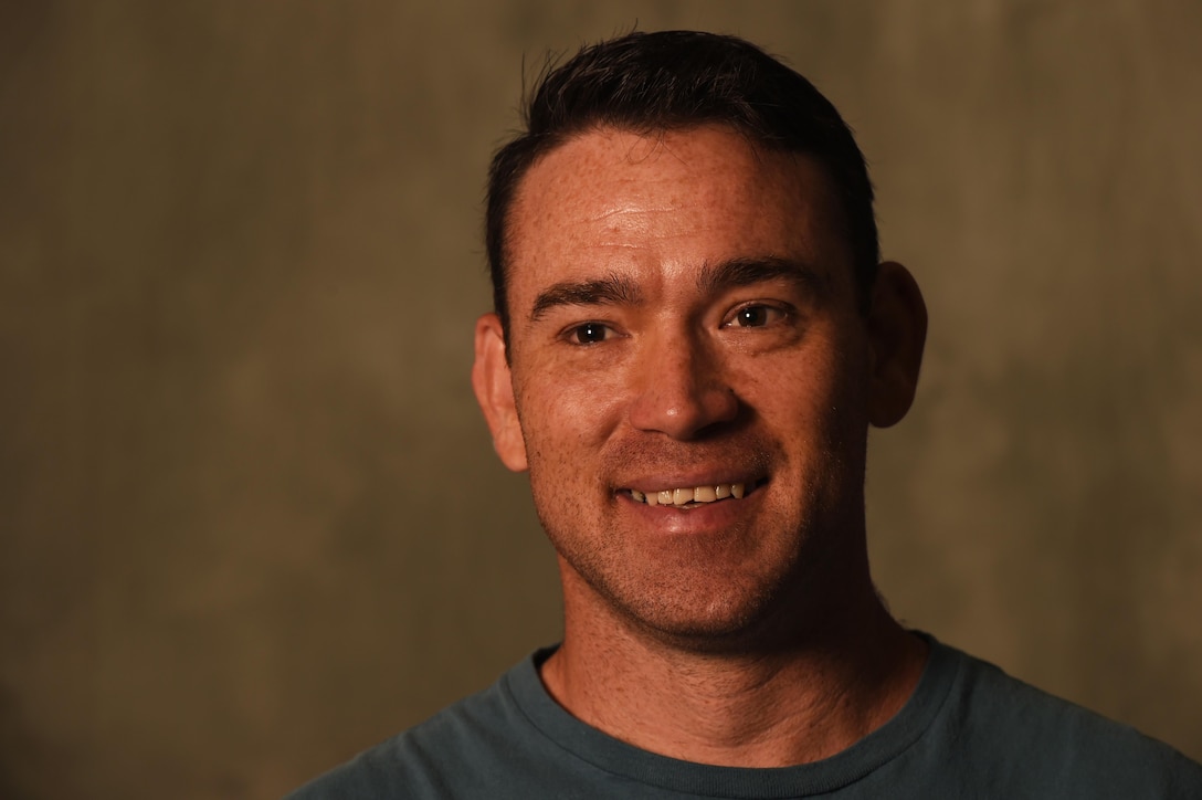 U.S. Air Force Airman 1st Class Clay Luthy (Sep.), a veteran loadmaster for the C-130E and C-130H, served four years at Dyess Air Force Base, Texas after the tragedy of Sept. 11, 2001. Luthy separated the Air Force after his first enlistment and became a voice for veterans and service dogs after being hired by Lowe’s with his own service dog, Charlotte. (U.S. Air Force photo by Airman 1st Class Emily Copeland)