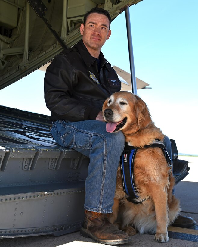 U.S. Air Force Airman 1st Class Clay Luthy (Sep.), the Air Force after the tragedy of September 11, 2001, where he began his four-year career as a C-130E and H model loadmaster at Dyess Air Force Base, Texas. After separating, Luthy was hired by Lowe’s with his service dog, Charlotte, where they gained social media attention through a customer’s Facebook post. (U.S. Air Force photo by Airman 1st Class Emily Copeland)