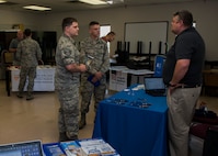 The Education Center hosted an education fair at Minot Air Force Base, N.D., July 26, 2017. During the fair, 10 school representatives were available to speak to Team Minot personnel about pursuing higher education. (U.S. Air Force photo by Airman 1st Class Alyssa M. Akers)