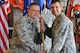 Col. Richard Saunders, left, poses with Maj. Bryan Cooper, right, after Cooper accepted the 302nd Civil Engineer Squadron guidon during an assumption of command ceremony at Peterson Air Force Base, Colo., July 16, 2017. Cooper takes command of the squadron after recently transferring from active duty status in the Air Force. He takes command of the 302nd CES after the departure of Lt. Col. John Anderson, who retired. Saunders is the 302nd Mission Support Group commander, the parent organization to the 302nd CES. (U.S. Air Force photo/1st Lt. Stephen J. Collier)