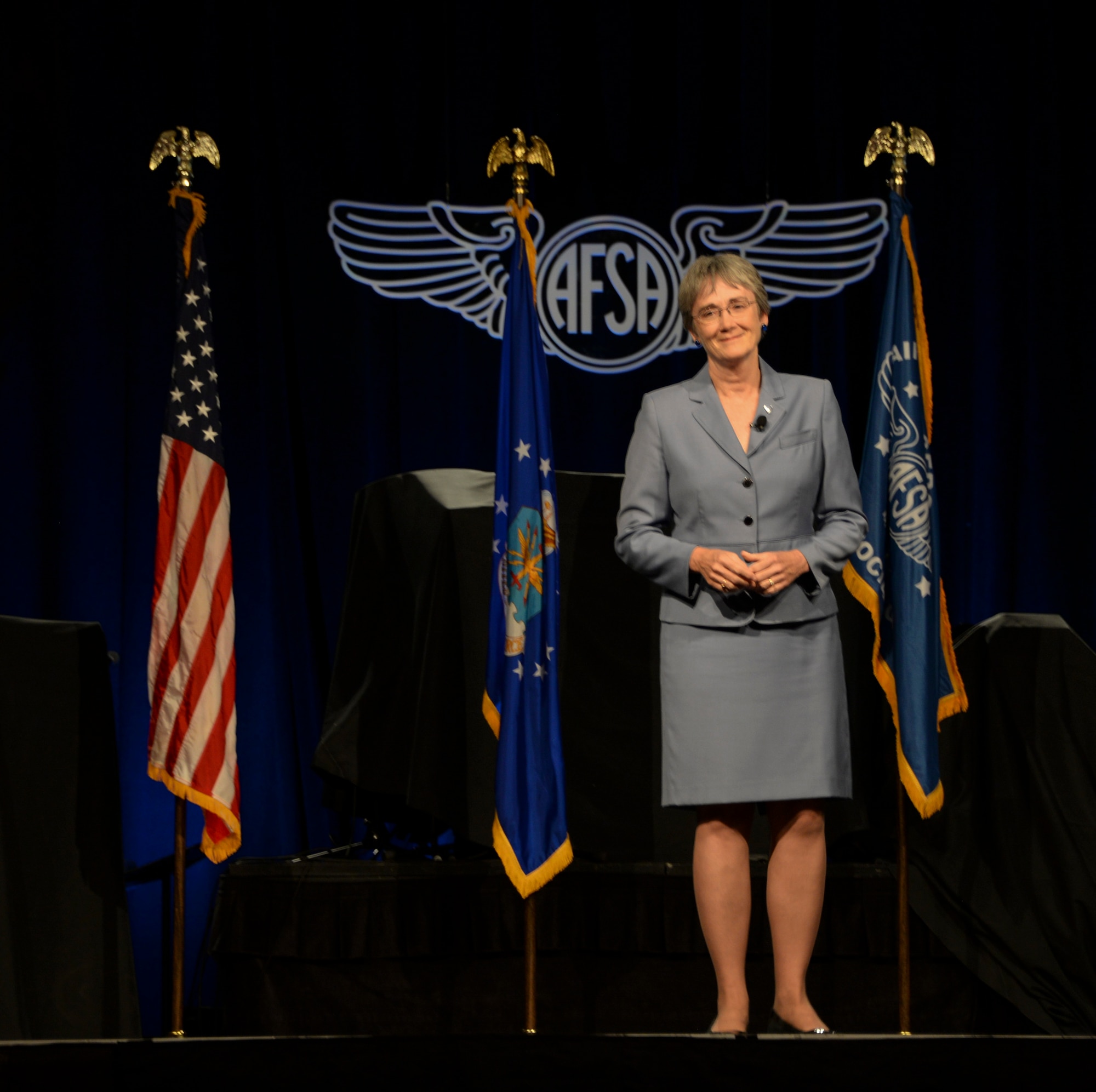 Secretary of the Air Force Heather Wilson speaks at a professional development forum July 25 at the Air Force Sergeants Association International Convention in Reno, Nevada. Wilson spoke about her leadership priorities and the importance of education as well as the development of Airmen. (U.S. Air Force photos by Senior Airman Amber Carter)