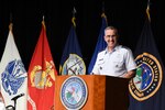 U.S. Air Force Gen. John. E. Hyten, commander of U.S. Strategic Command (USSTRATCOM), delivers closing remarks during USSTRATCOM’s annual Deterrence Symposium at the CenturyLink Center, Omaha, Neb., July 27, 2017. During the two-day symposium, industry, military, governmental, international and academic experts discussed and promoted increased collaboration to address 21st century strategic deterrence.  One of nine Department of Defense unified combatant commands, USSTRATCOM has global strategic missions assigned through the Unified Command Plan that include strategic deterrence, space operations, cyberspace operations, joint electronic warfare, global strike, missile defense, intelligence, and analysis and targeting.