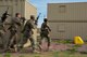 Defenders from Minot Air Force Base’s 791st Missile Security Forces Squadron, sprint to cover during an urban improvised explosive device course at Camp Guernsey, Wyo., July 19, 2017. Defenders are placed in multiple scenarios to include search and rescue and capturing enemy held positions. (U.S. Air Force photo by Staff Sgt. Christopher Ruano)

