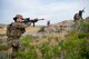 Senior Airman Shealyn Kunze, 791st Missile Security Forces Squadron response force leader, from Minot Air Force Base, N.D., provides cover during a counter improvised explosive device course at Camp Guernsey, Wyo., July 19, 2017. Defenders from multiple missile security forces squadrons attended a 22-day tactical response force course that will certify them as TRF members. (U.S. Air Force photo by Staff Sgt. Christopher Ruano)